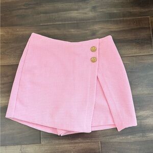 Chic Pink Wrap Skort